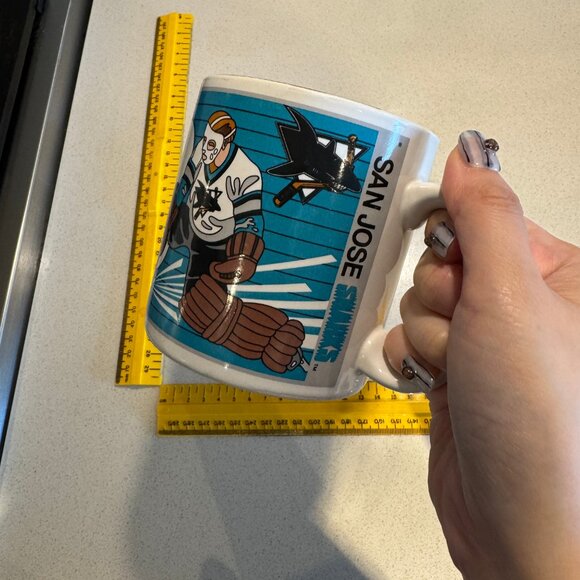 vintage san jose sharks ceramic mug made in korea - Picture 4 of 14